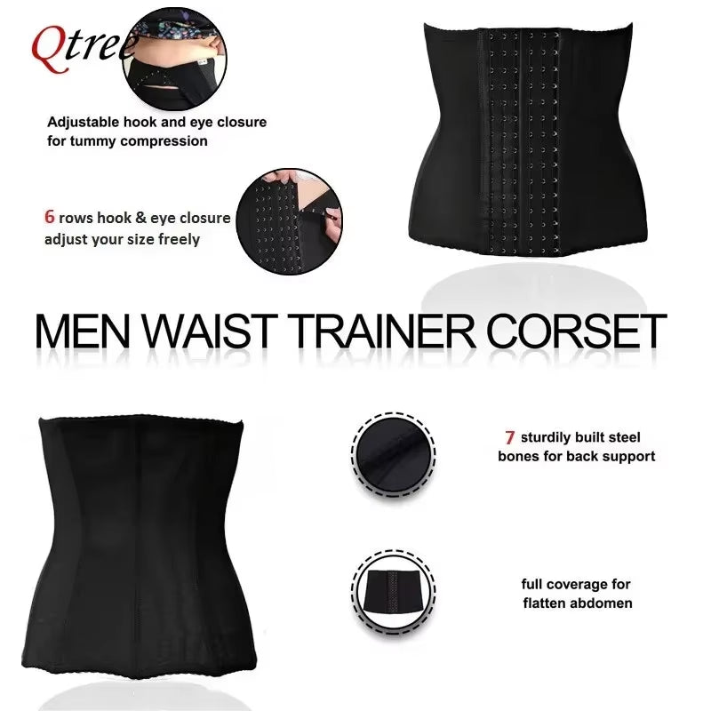 Qtree Waist Trainer – Slimming Belly Cincher Shapewear with Hook Design.