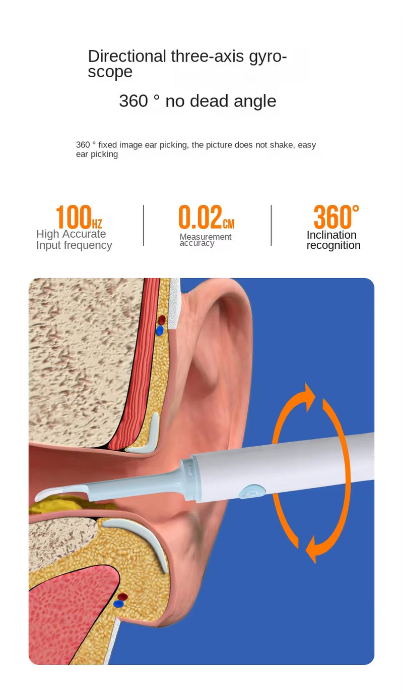 Wireless Visual Silicone Ear Spoon Safe Endoscope Earpick 5MP Camera Ear Wax Remover Luminous Otoscope 4Mm Ear Cleaning Tools