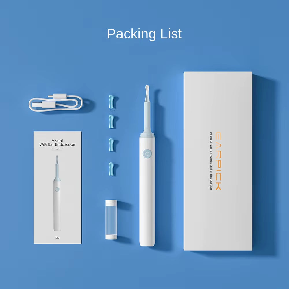 Wireless Visual Silicone Ear Spoon Safe Endoscope Earpick 5MP Camera Ear Wax Remover Luminous Otoscope 4Mm Ear Cleaning Tools
