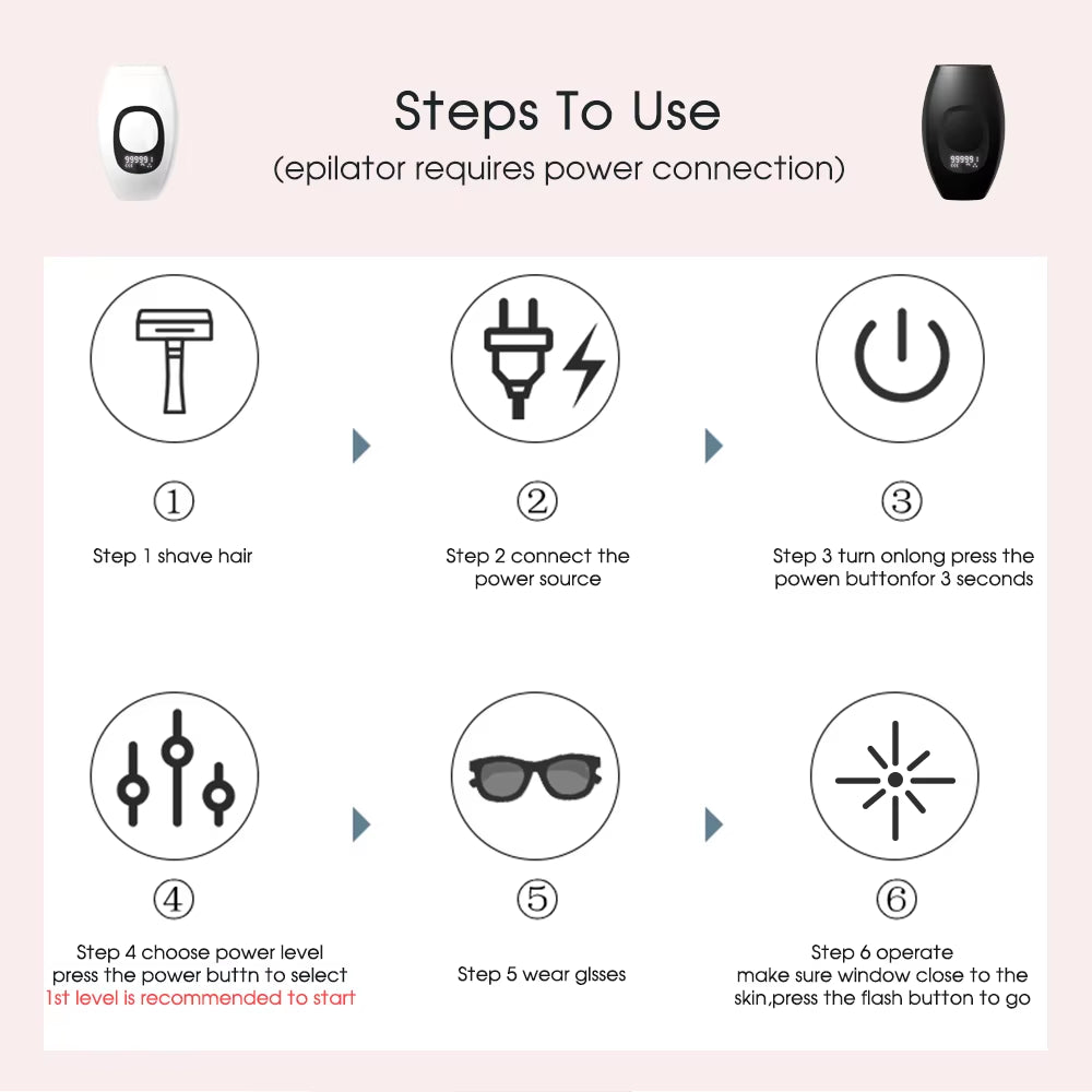 999,900 Flashes Bikinis IPL Pulses Epilator Painless Laser Hair Removal Facial Professional Depilator Devices LCD Display