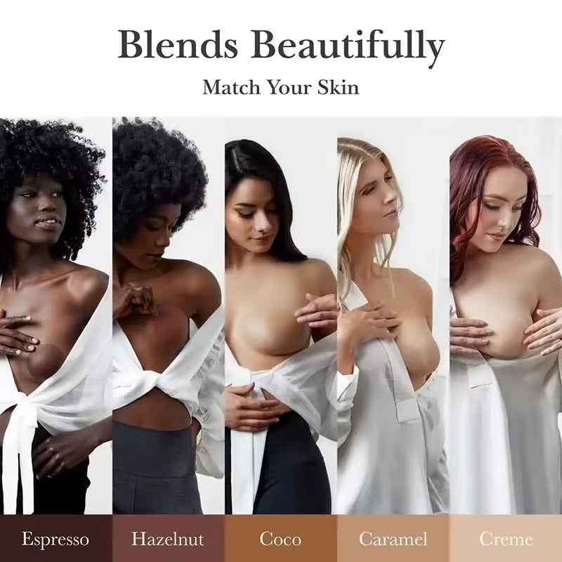 Braless Seamless for Cakes Cover Ultra Thin Invisible Bra Nipple Cover Bioadhesive Silicone Reusable Sweatproof Travel Boob Bra