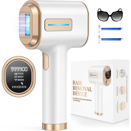 IPL Hair Removal Laser Device 9 Levels 999900 Flashes Quick Pulsed Light Permanent Painless Epilator Whole Body Treament at Home