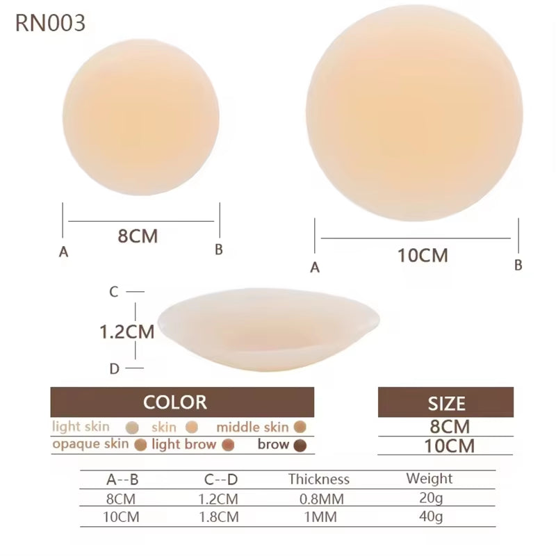 Braless Seamless for Cakes Cover Ultra Thin Invisible Bra Nipple Cover Bioadhesive Silicone Reusable Sweatproof Travel Boob Bra