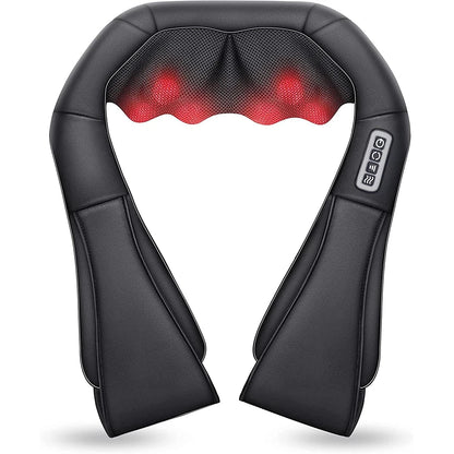 Heated Shiatsu Neck & Shoulder Massager – Deep Kneading Electric Pillow for Neck, Back, Waist & Legs.