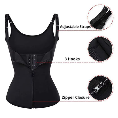 Waist Trainer Tank Top for Women Zipper Body Shaper Tummy Control Sleeveless Top Women'S Activewear Body Shaping Underwear