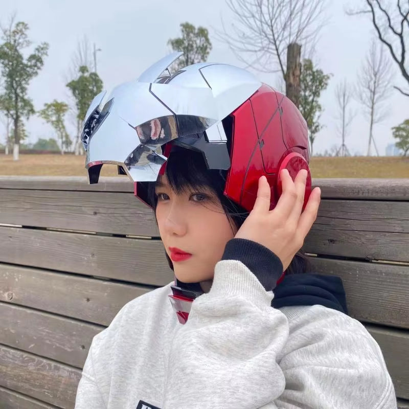 New Autoking 1:1 Mk5 Iron Man Helmet Cosplay Voice Control Eyes with Light Model Toys for Adult Electric Wearable Christmas Gift