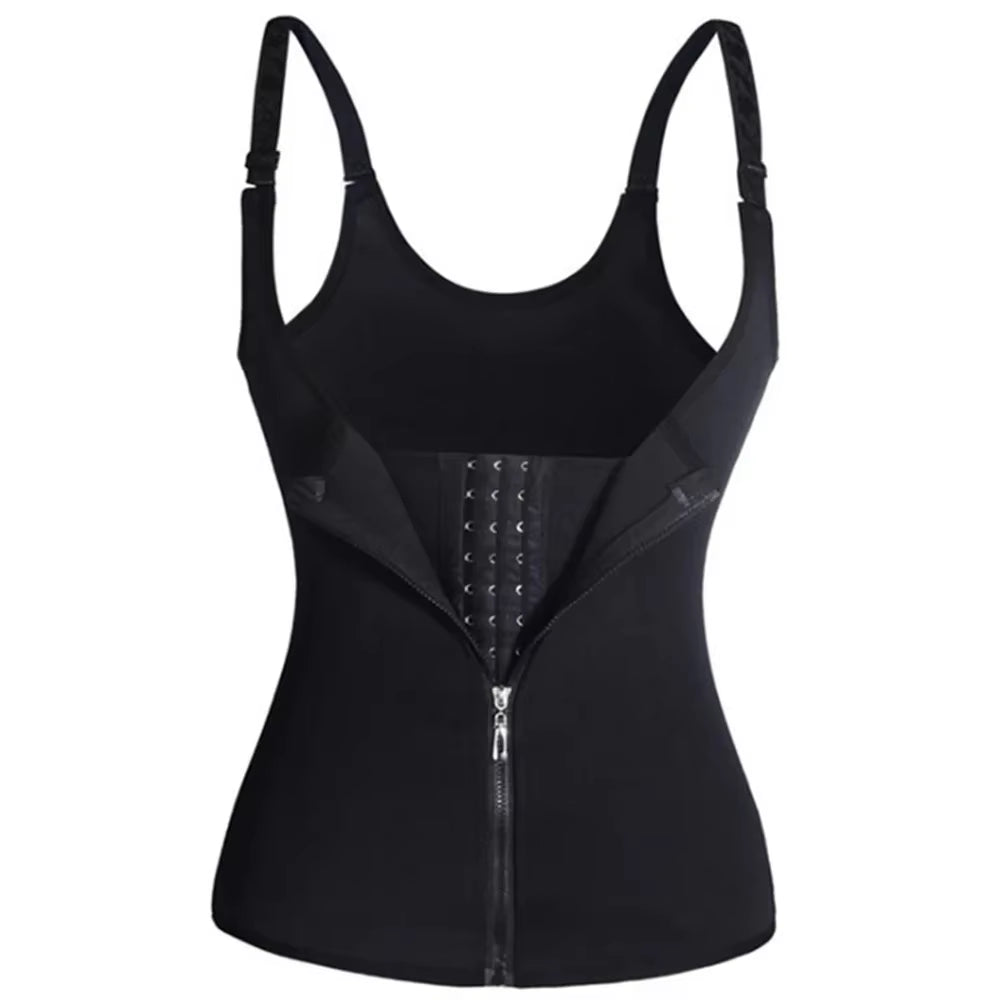 Waist Trainer Tank Top for Women Zipper Body Shaper Tummy Control Sleeveless Top Women'S Activewear Body Shaping Underwear