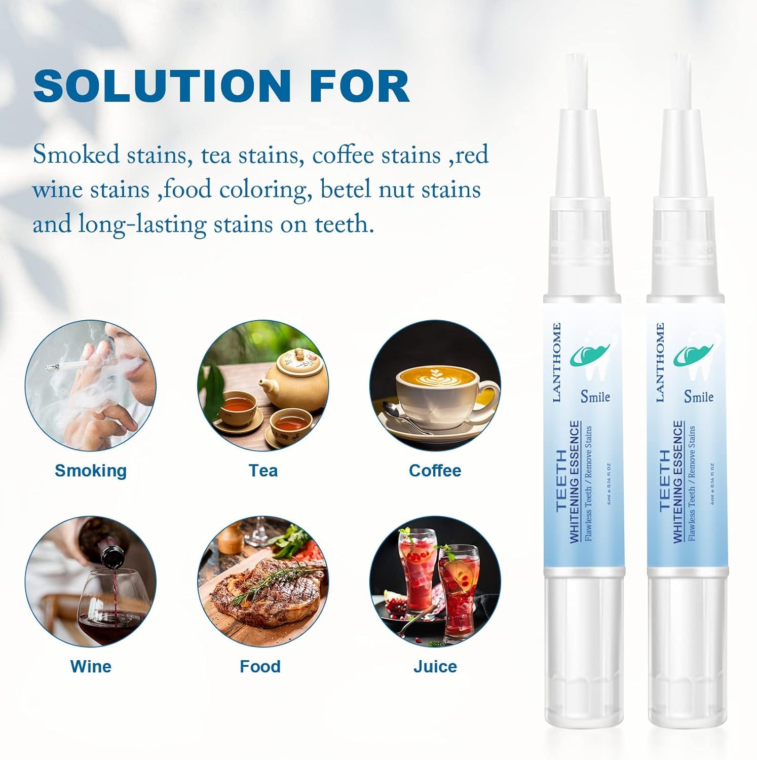 Teeth Whitening Pen,Teeth Whitening Essence,Teeth Whitening Gel,Teeth Stain Remover to Whiten Teeth,Intensive Stain Removal Teeth Reduce Yellowing (2Pcs)