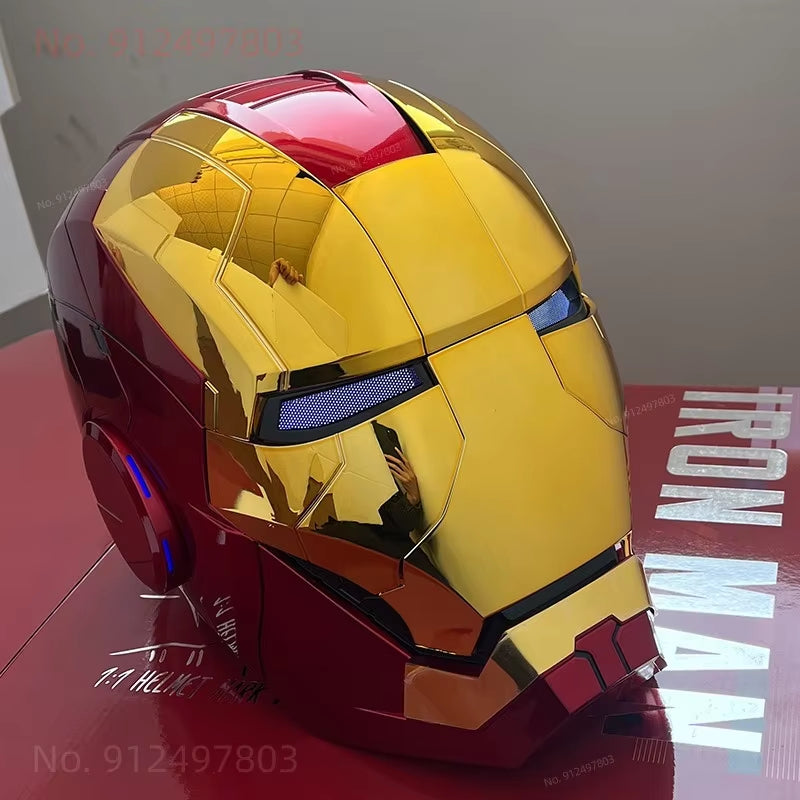 New Autoking 1:1 Mk5 Iron Man Helmet Cosplay Voice Control Eyes with Light Model Toys for Adult Electric Wearable Christmas Gift