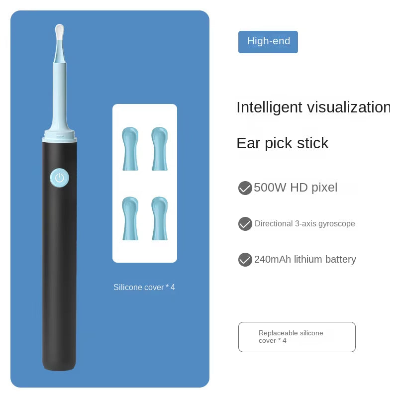 Wireless Visual Silicone Ear Spoon Safe Endoscope Earpick 5MP Camera Ear Wax Remover Luminous Otoscope 4Mm Ear Cleaning Tools