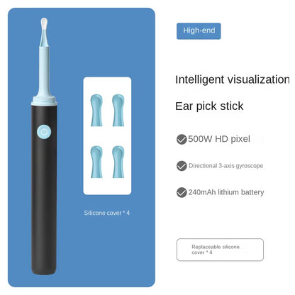 Wireless Visual Silicone Ear Spoon Safe Endoscope Earpick 5MP Camera Ear Wax Remover Luminous Otoscope 4Mm Ear Cleaning Tools