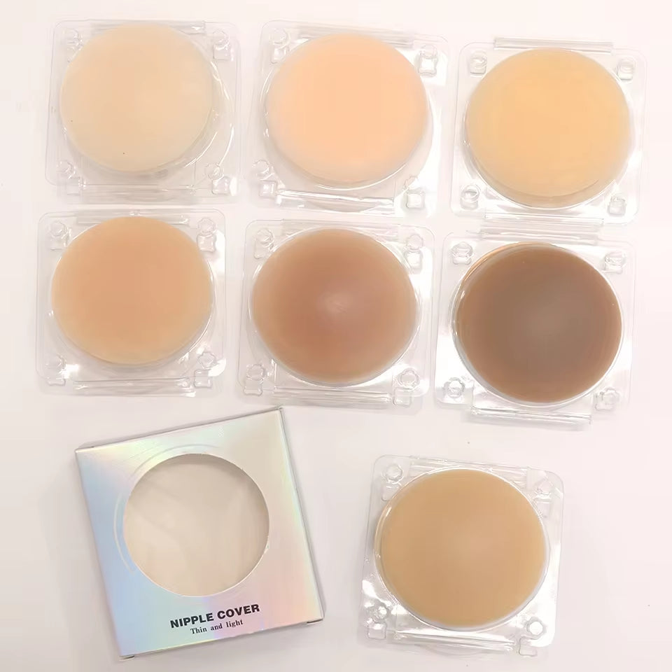 Non Adhesive Bra Liner Nipple Covers Pasties Reusable Silicone Breast Petals Chest Stickers No Show Boob Tape Inserts for Women
