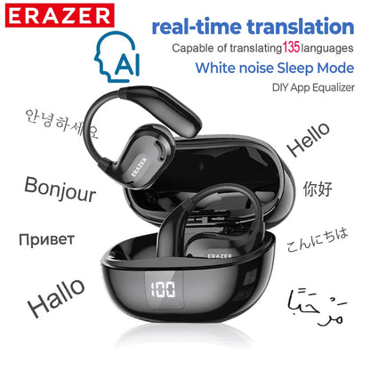 ERAZER Xt66Pro OWS Wireless Headphones Bluetooth 5.4 Earphones with Mic OWS Sports Headsets IPX5 Earhook AI Translator Earbuds