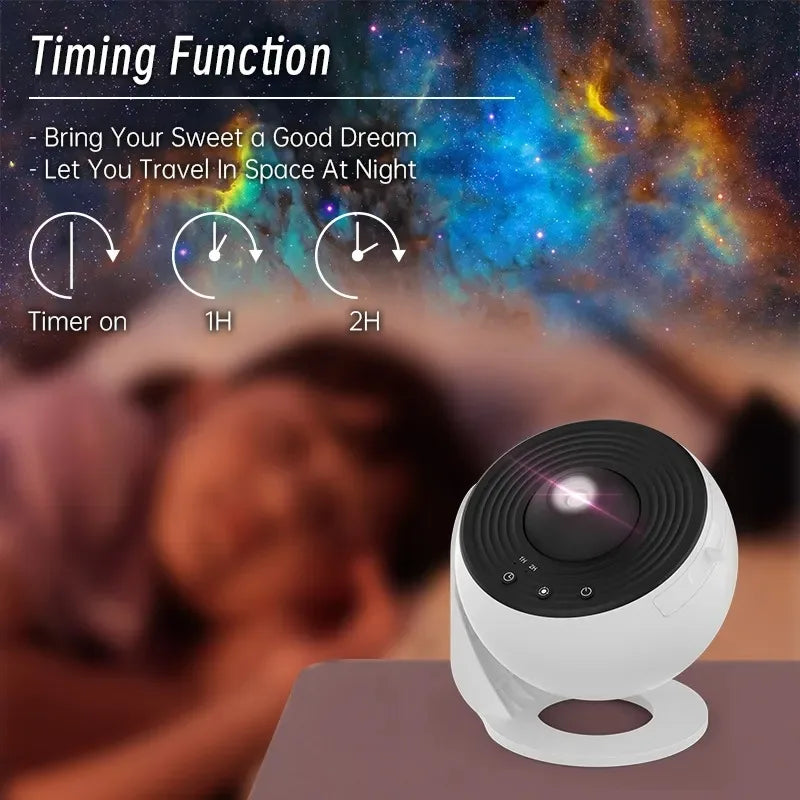 Galaxy Star Projector - 360° Rotating Night Light for Kids & Room Decor!