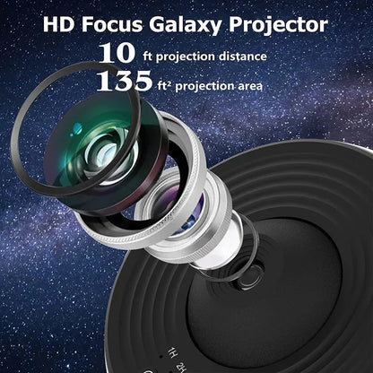 Galaxy Star Projector - 360° Rotating Night Light for Kids & Room Decor!
