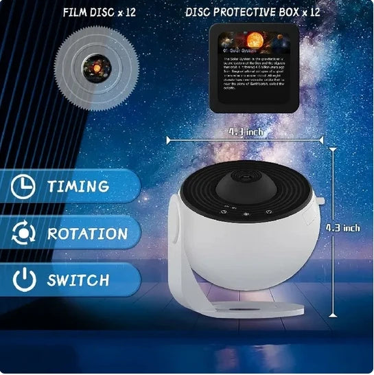 Galaxy Star Projector - 360° Rotating Night Light for Kids & Room Decor!