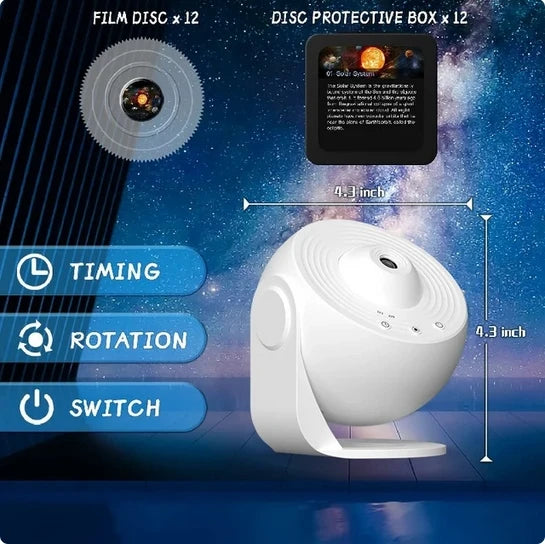 Galaxy Star Projector - 360° Rotating Night Light for Kids & Room Decor!