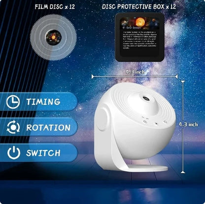 Galaxy Star Projector - 360° Rotating Night Light for Kids & Room Decor!