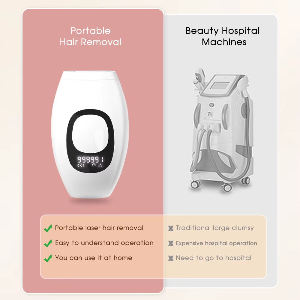 999,900 Flashes Bikinis IPL Pulses Epilator Painless Laser Hair Removal Facial Professional Depilator Devices LCD Display