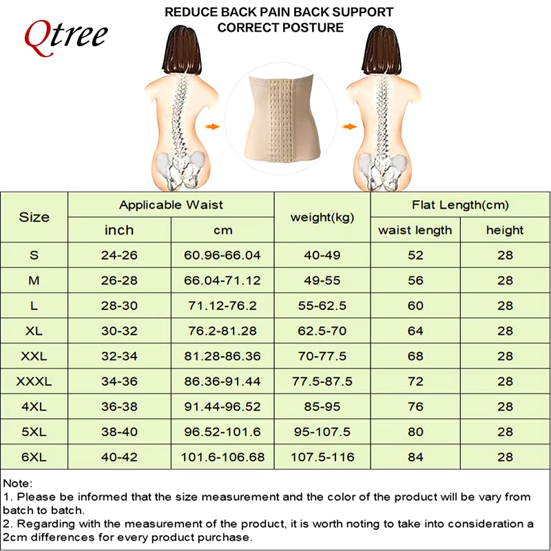 Qtree Waist Trainer – Slimming Belly Cincher Shapewear with Hook Design.