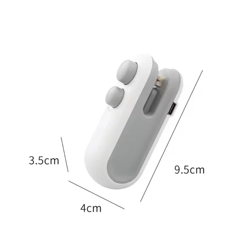 Portable Mini Sealer, 2 in 1 Heat Sealer for Snacks, Home USB Rechargeable Sealer Vacuum Sealer, Snacks Plastic Bag Heat Sealer