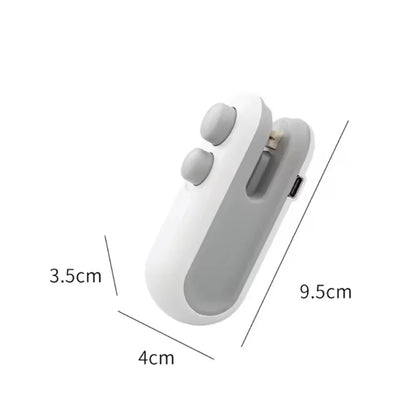 Portable Mini Sealer, 2 in 1 Heat Sealer for Snacks, Home USB Rechargeable Sealer Vacuum Sealer, Snacks Plastic Bag Heat Sealer